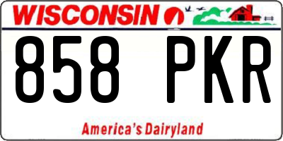WI license plate 858PKR