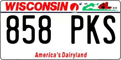 WI license plate 858PKS