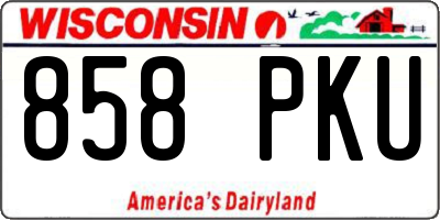 WI license plate 858PKU
