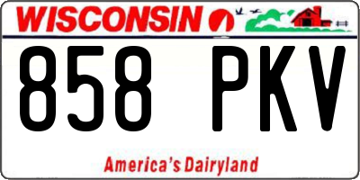 WI license plate 858PKV