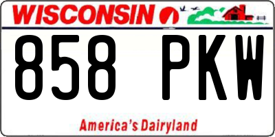 WI license plate 858PKW