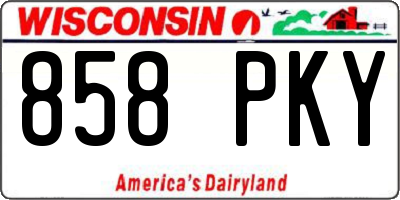 WI license plate 858PKY