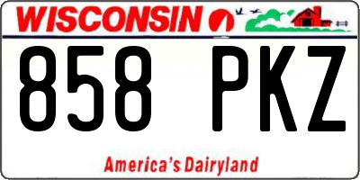WI license plate 858PKZ
