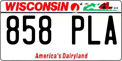WI license plate 858PLA