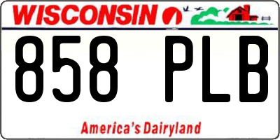 WI license plate 858PLB