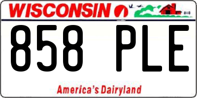 WI license plate 858PLE