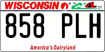 WI license plate 858PLH