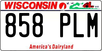 WI license plate 858PLM