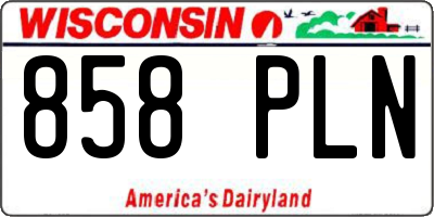WI license plate 858PLN