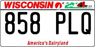 WI license plate 858PLQ