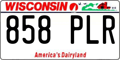 WI license plate 858PLR