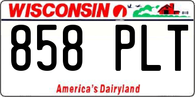 WI license plate 858PLT