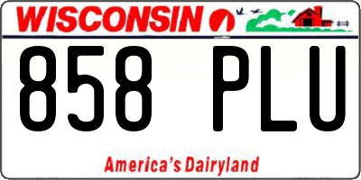 WI license plate 858PLU