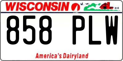 WI license plate 858PLW