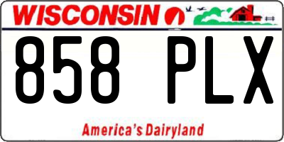 WI license plate 858PLX