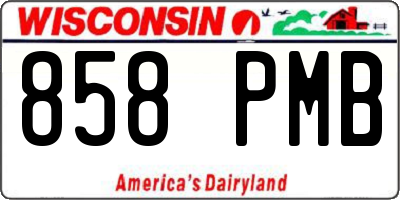 WI license plate 858PMB