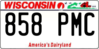 WI license plate 858PMC