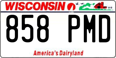 WI license plate 858PMD