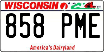 WI license plate 858PME