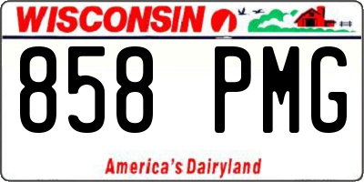 WI license plate 858PMG