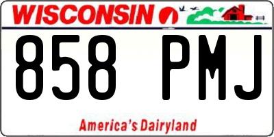 WI license plate 858PMJ