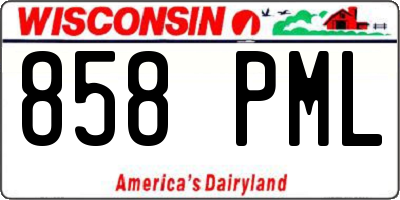 WI license plate 858PML