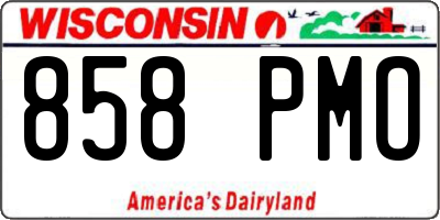 WI license plate 858PMO