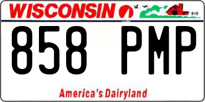 WI license plate 858PMP