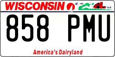 WI license plate 858PMU