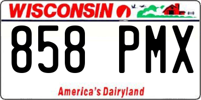 WI license plate 858PMX