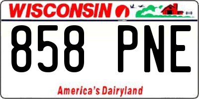 WI license plate 858PNE