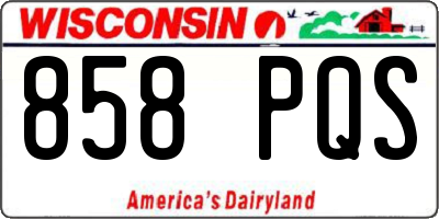 WI license plate 858PQS