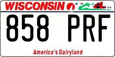 WI license plate 858PRF