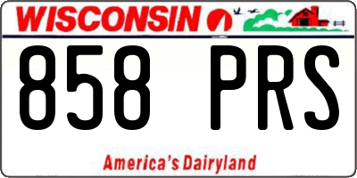 WI license plate 858PRS