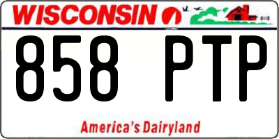 WI license plate 858PTP