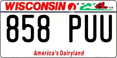 WI license plate 858PUU