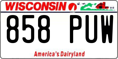 WI license plate 858PUW