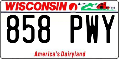WI license plate 858PWY