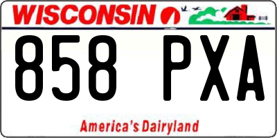 WI license plate 858PXA