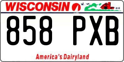 WI license plate 858PXB