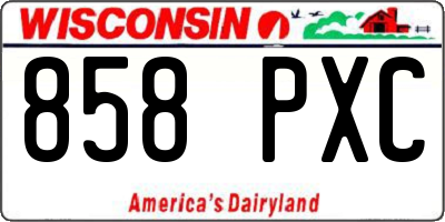 WI license plate 858PXC