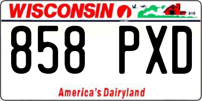 WI license plate 858PXD