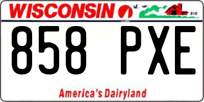 WI license plate 858PXE