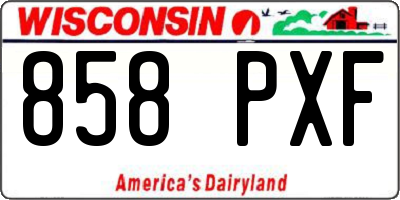 WI license plate 858PXF