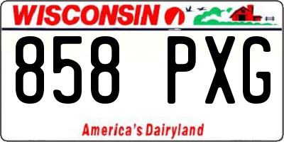 WI license plate 858PXG