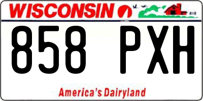 WI license plate 858PXH