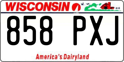 WI license plate 858PXJ