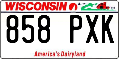 WI license plate 858PXK