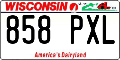 WI license plate 858PXL
