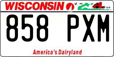 WI license plate 858PXM